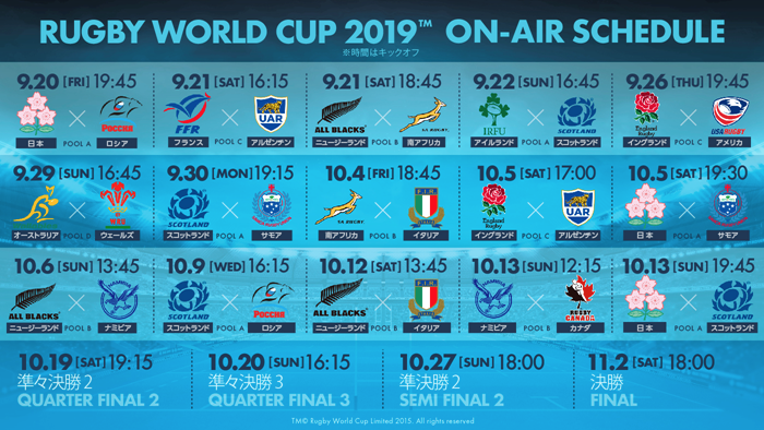 ラグビーワールドカップ19の地上波テレビ放送予定とパブリックビューイングを調査 オリンピック日本代表応援サイト
